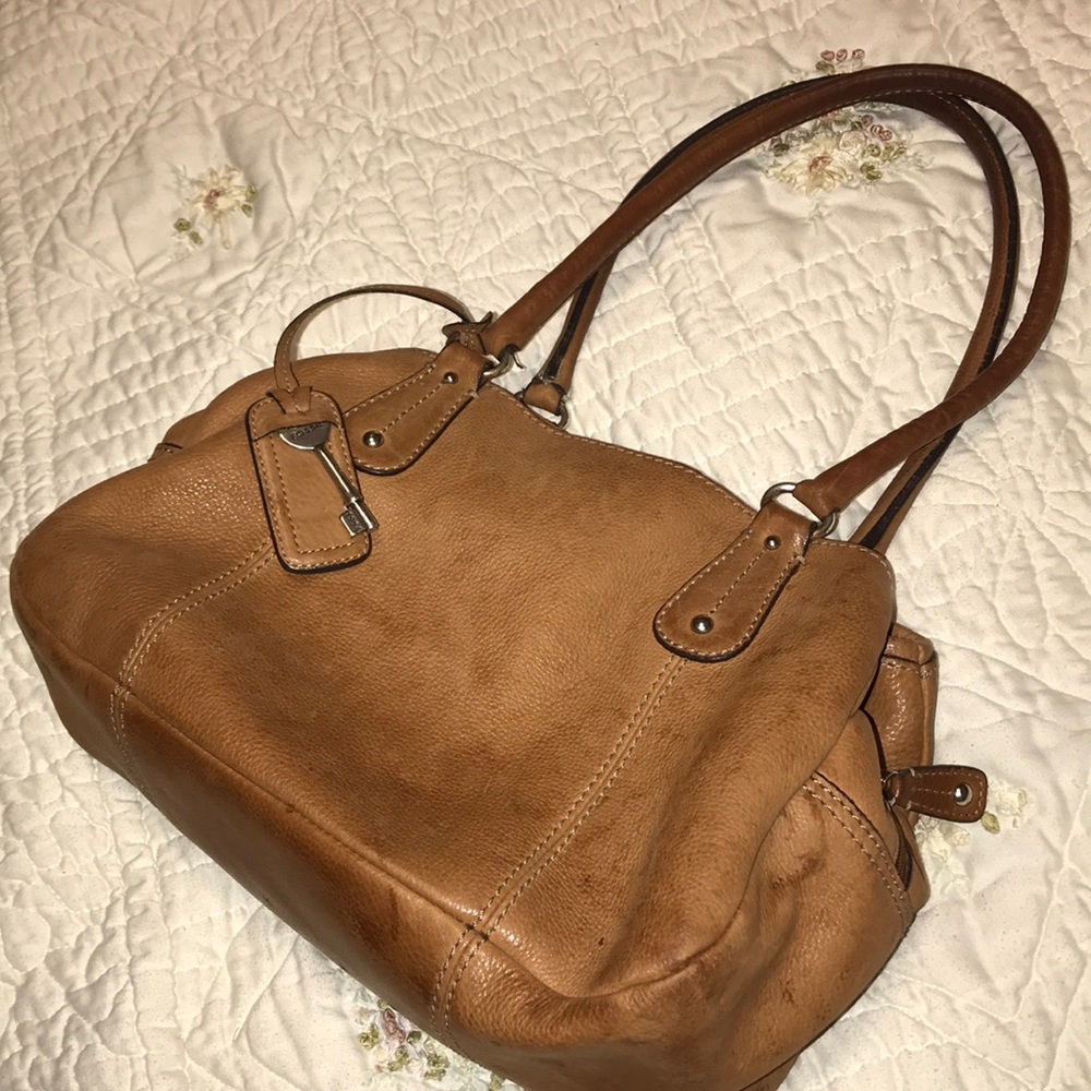Fossil leather shoulder bag